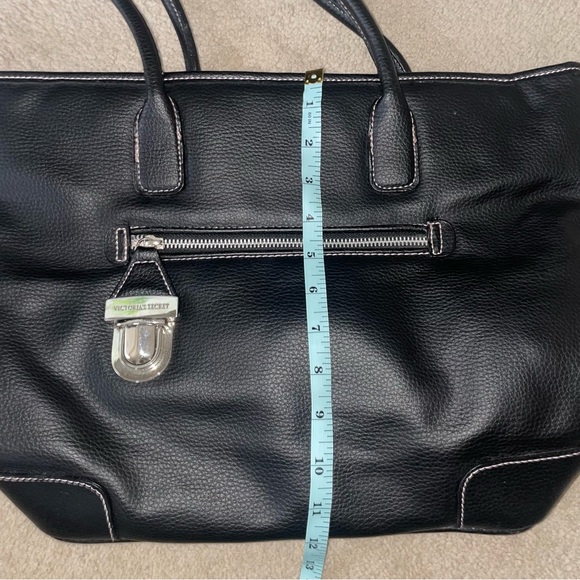 Victoria's Secret‎ Black Faux Leather Handbag Shoulder Bag - Picture 7 of 8